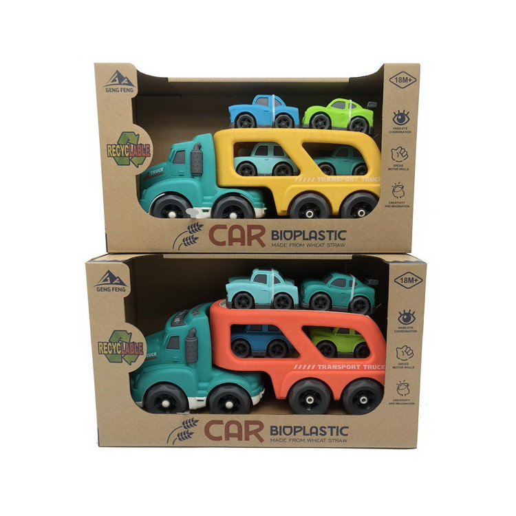 Tow truck + Cars BIOplastik Yellow