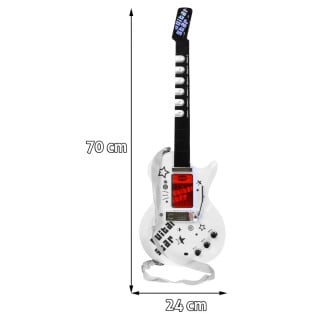 Electric Guitar Stand Microphone White