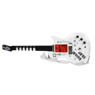 Electric Guitar Stand Microphone White