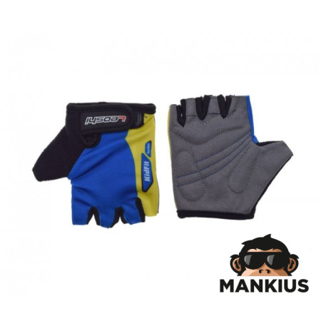 GLOVES , BICYCLE KIDS BLUE/YELLOW 3XS