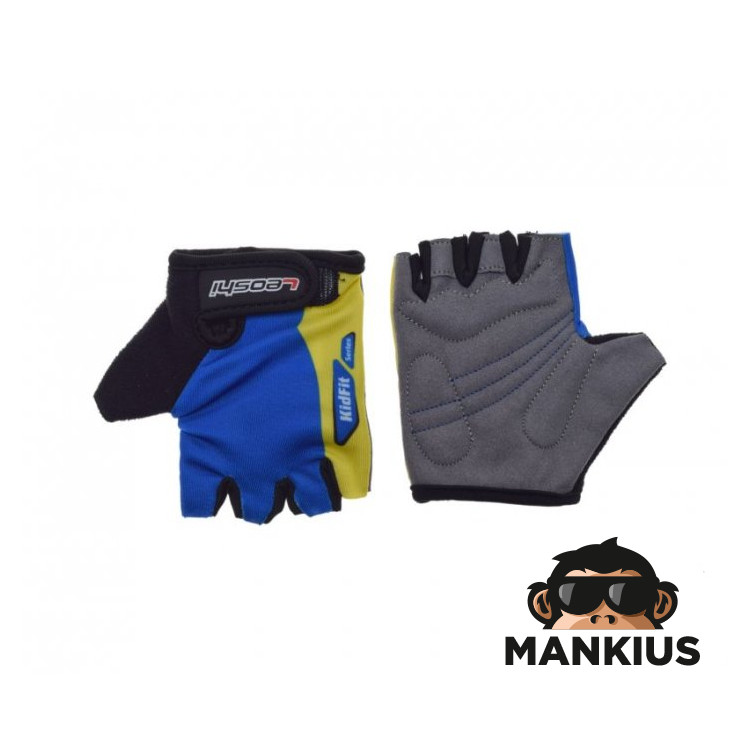 GLOVES , BICYCLE KIDS BLUE/YELLOW XS