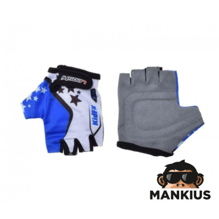 GLOVES , BICYCLE KIDS WHITE/BLUE 3XS