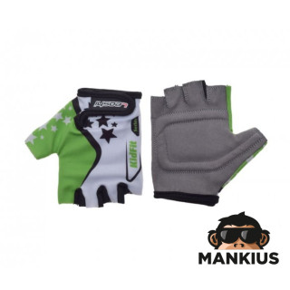 GLOVES , BICYCLE KIDS WHITE/GREEN XS