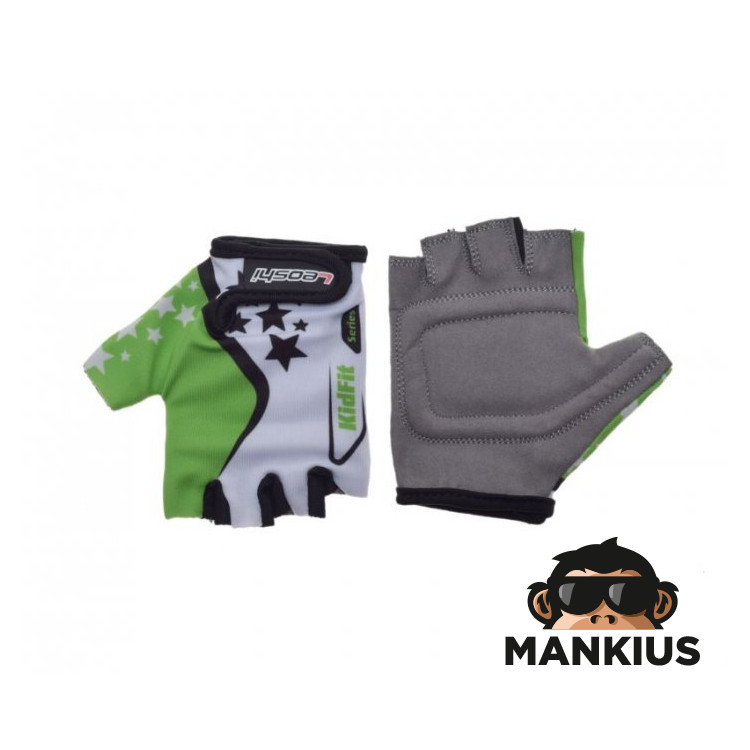 GLOVES , BICYCLE KIDS WHITE/GREEN XS