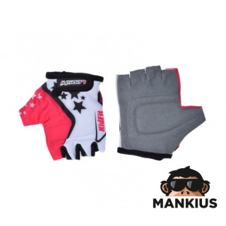 GLOVES , BICYCLE KIDS WHITE/PING 5XS