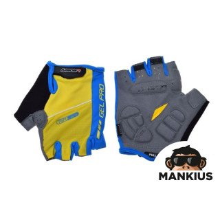 GLOVES , BICYCLE YELLOW/BLUE XL