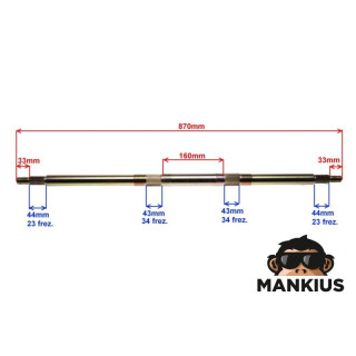 AXLE, REAR ATV XY200ST-9 B VER. C