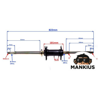 AXLE, REAR WHEELS SET ATV200