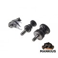 Transmisijos / Pavarų dežės dantračių komplektas ATV 110 Trys pavaros ir atbulinis