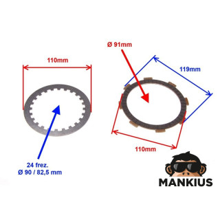 PLATE SET, CLUTCH FRICTION&METAL ATV 200 LONCIN