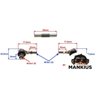 ROD ASSY, STEERING W/ENDS MINI ATV 50/110/125