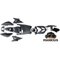 DANGLŲ RINKINYS, PLASTIKINĖS KĖbulo DALYS MATINĖS JUODOS, SKIRTAS YAMAHA AEROX