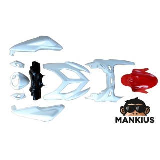 DANGLŲ RINKINYS, PLASTIKINĖS KĖbulo DALYS BALTAI RAUDONAI YAMAHA AEROX
