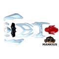 DANGLŲ RINKINYS, PLASTIKINĖS KĖbulo DALYS BALTAI RAUDONAI YAMAHA AEROX