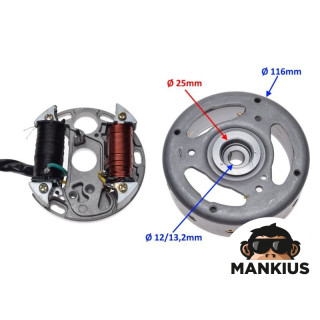 STATOR W / FLYWHEEL AND COIL FOR PUCH MAXI