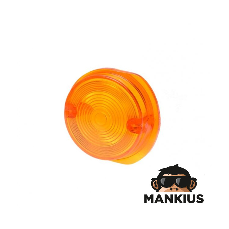 LENS, TURN SIGNAL LAMP MZ SIMSON ROUND AMBER FRONT