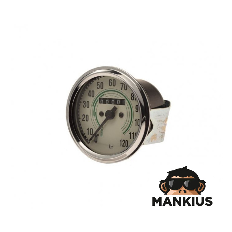 SPEEDOMETER, JAWA 250 350 ROUND 120 km/h WHITE