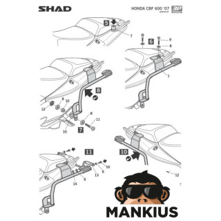 FITTING, 3P SIDE CASE SHAD FOR HONDA CBF600