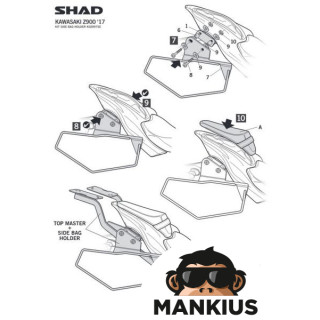 FITTING, SEMI-RIGID SIDE BAGS SHAD FOR KAWASAKI Z 900 17