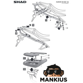 FITTING, TOP CASE SHAD FOR SUZUKI SV 650 SV 650X 16-19