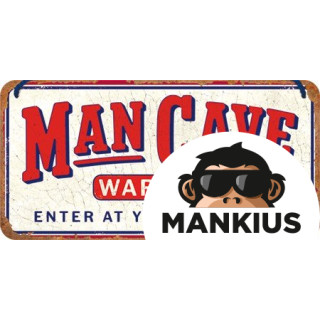 HANGING SIGN 10x20 MAN CAVE WARNING 28064