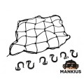 LUGGAGE NET, BLACK, PLASTIC HOOKS