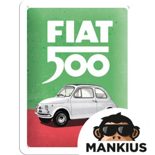 TIN SIGN 15X20 FIAT 500 ITALIAN COLOUR 26254