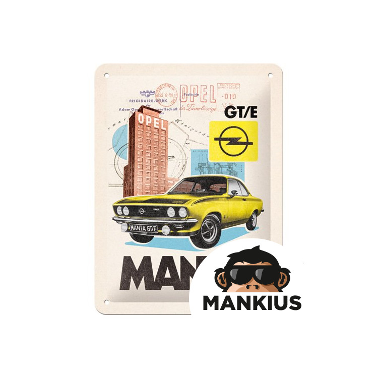 TIN SIGN 15X20 OPEL MANTA GT/E 26262