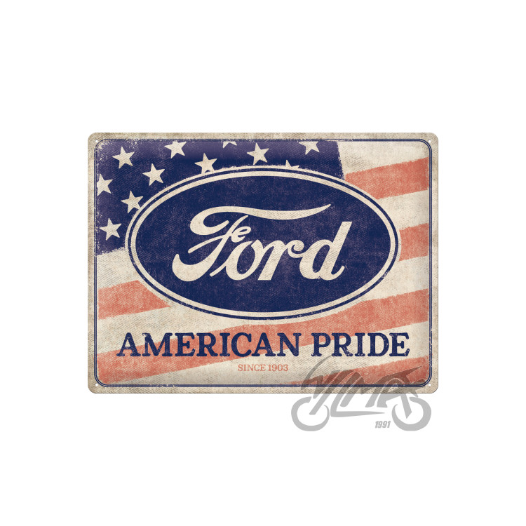 TIN SIGN 30x40 FORD AMERICAN FLAG 23319