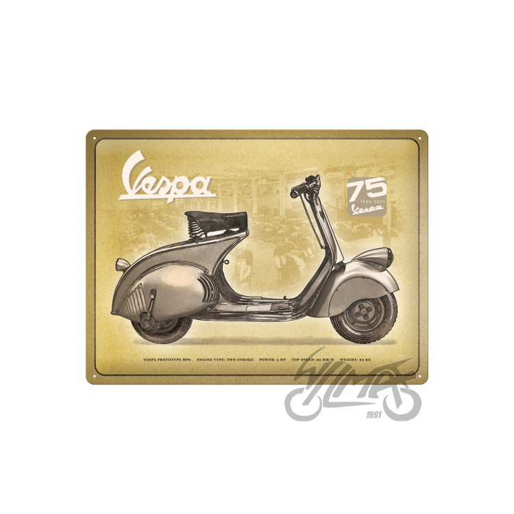 TIN SIGN 30x40 VESPA 75 YEAR 63402