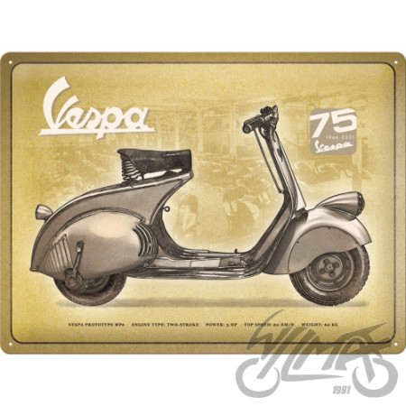 TIN SIGN 30x40 VESPA 75 YEAR 63402