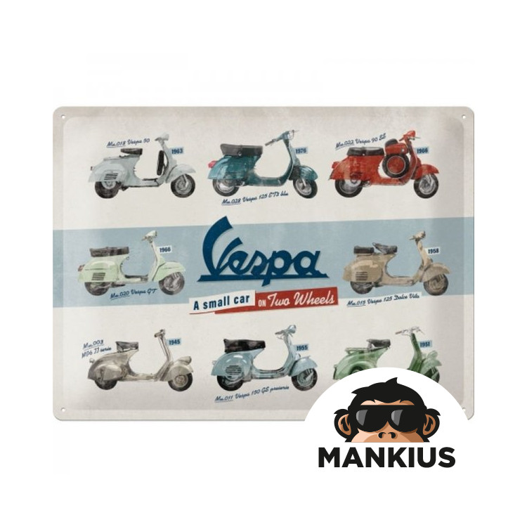 TIN SIGN 30x40 VESPA MODEL CHART 23258