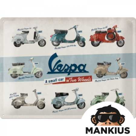 TIN SIGN 30x40 VESPA MODEL CHART 23258