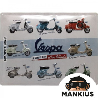 TIN SIGN 30x40 VESPA MODEL CHART 23258