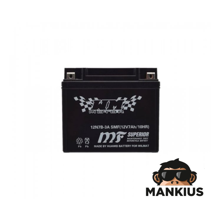 BATTERY 12N7B-3A WM MOTOR 12 VOLT SMF