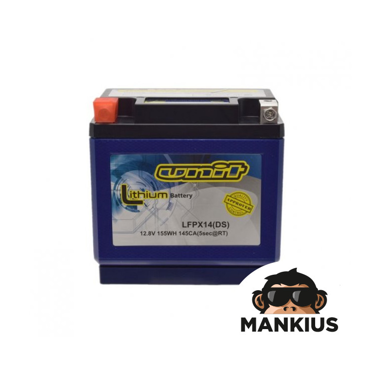 BATTERY WTX14-BS ( YTX14-BS ) LITHIUM WM MOTOR 12 VOLT