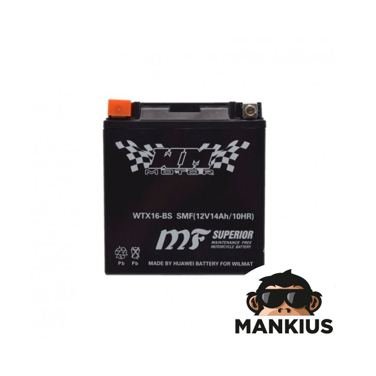 BATTERY WTX16-BS ( YTX16-BS ) WM MOTOR 12 VOLT SMF