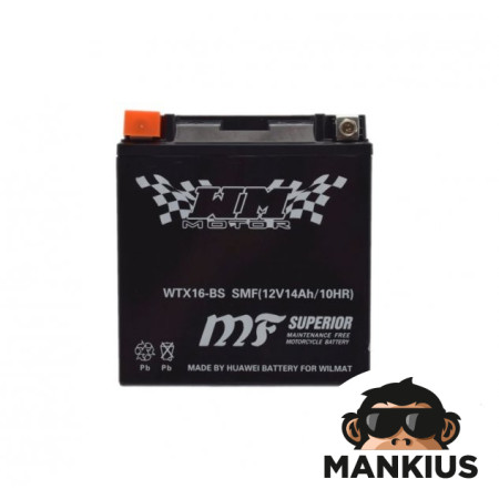 BATTERY WTX16-BS ( YTX16-BS ) WM MOTOR 12 VOLT SMF