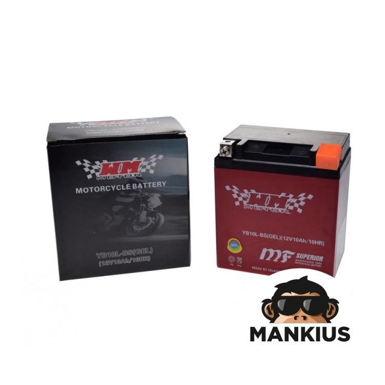 BATTERY YB10L-BS (GEL) WM MOTOR 12 VOLT