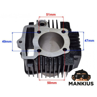 CYLINDER ASSY 110 CCM 52,40 MM ENGINES 4T W/LOWER STARTER MOTOR