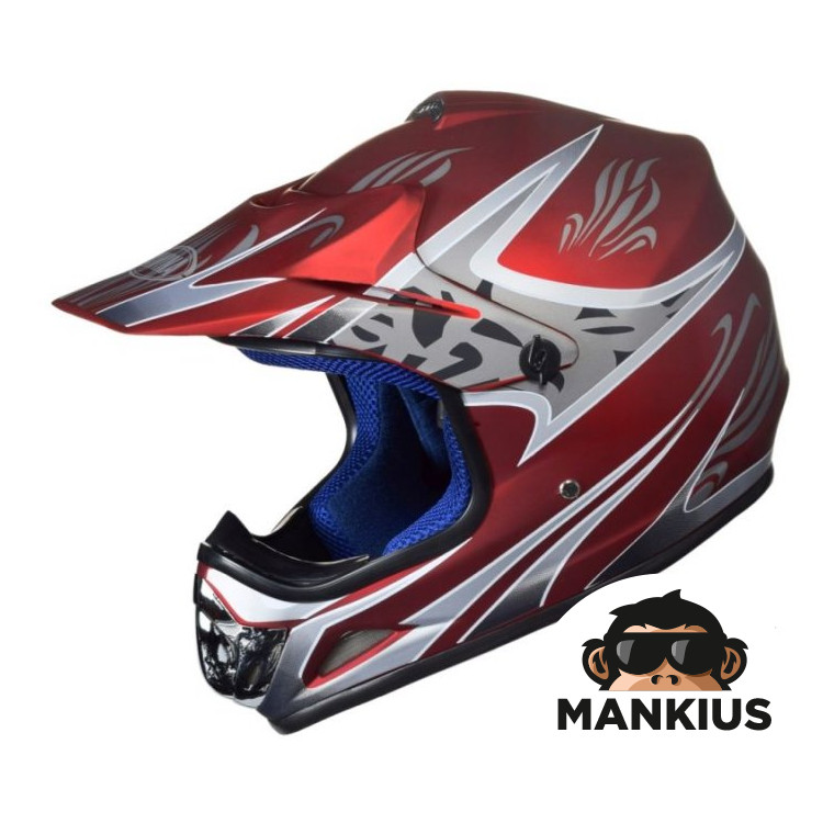 HELMET MINI ENDURO 47-48 CM TN8696 RED MAT W/O ECE