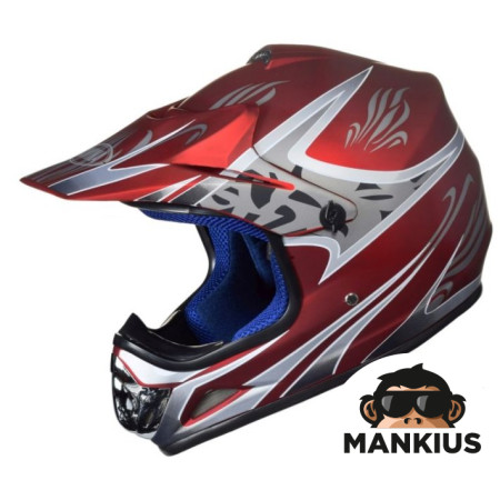 HELMET MINI ENDURO 47-48 CM TN8696 RED MAT W/O ECE