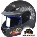 HELMETI MINI TN-8636 HEAD SIZE 47-48 CM BLACK SPIDER WEB W/O ECE