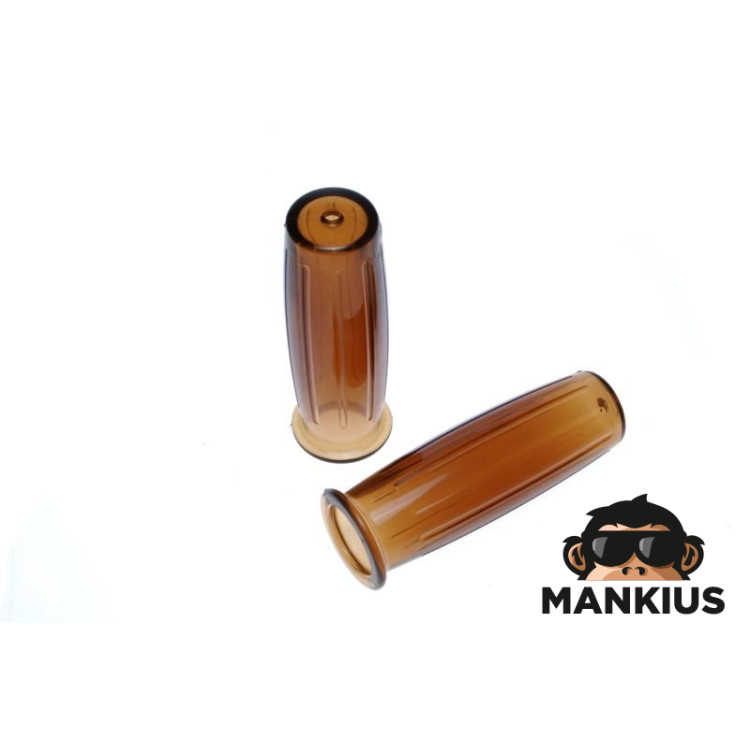 GRIP, HANDLEBAR VINTAGE 1-1/8"+1" TRANSPARENT BROWN