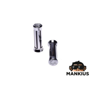 GRIPS, HANDLEBAR BLACK CHROME NARROW STRIPES