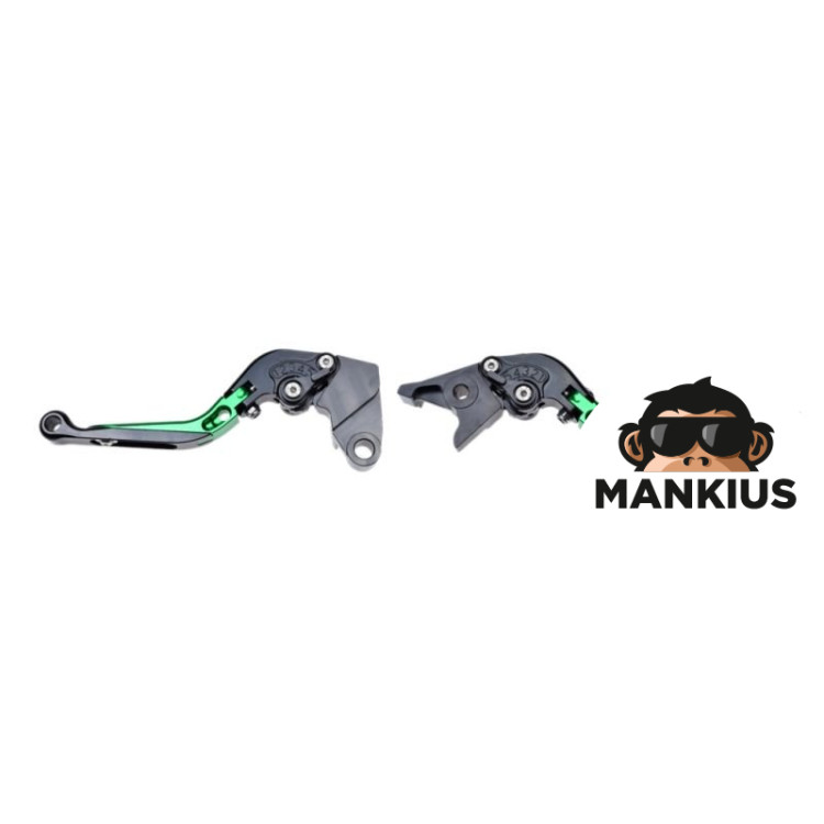 LEVER SET, CLUTCH + BRAKE CNC FOLDABLE FOR KAWASAKI GREEN