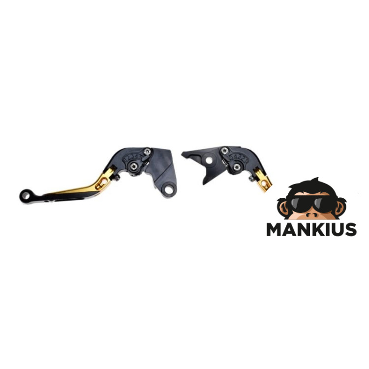 LEVER SET, CLUTCH + BRAKE CNC FOLDABLE FOR KAWASAKI YELLOW