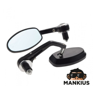 HANDLEBAR END REAR VIEW MIRROR SET UNIVERSAL