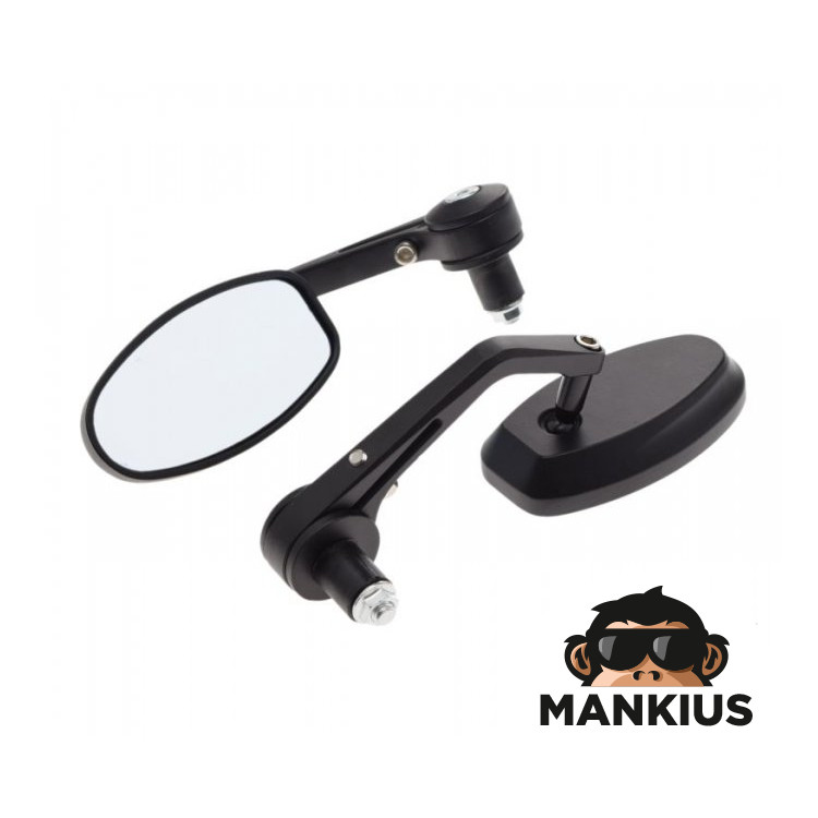 HANDLEBAR END REAR VIEW MIRROR SET UNIVERSAL