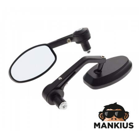 HANDLEBAR END REAR VIEW MIRROR SET UNIVERSAL